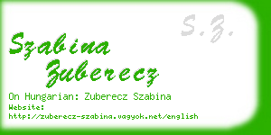 szabina zuberecz business card